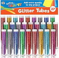 SOL 27pk Kids Glitter Tubes in 10 Assorted Vibrant Colours - Fine Glitter for Arts and Crafts, Slime, Card Making, Nail Art, and Decorations - Easy-Pour Shaker Pots for Kids and Adults