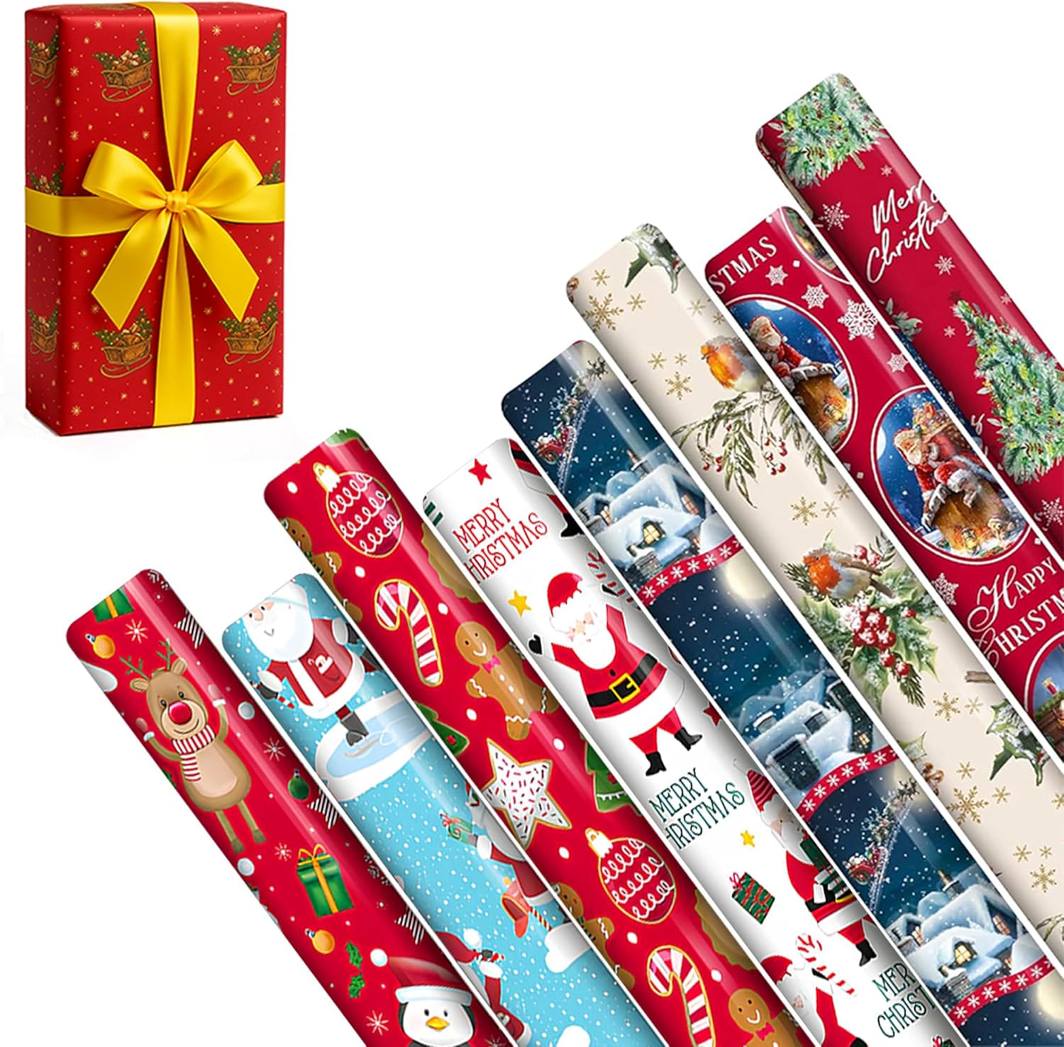 5 X 7M Cute Christmas Wrapping Paper Rolls (35 Meters) Ideal for Xmas, Festive Season - Gift Wrapping Paper for Party, Birthday & Xmas Gifts Sold By ANGIX LTD