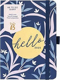 Busy B 2025 Diary A6 Weekly Planner with To-Do Lists & Notes Pages – Compact Navy Floral Journal - Week-to-View Layout, 3 Pockets & Year Planner