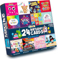 Abeec Kids Birthday Cards Multipack - 24 Cards: 12 for Him, 12 for Her - With Happy Birthday Stickers & 24 Envelopes