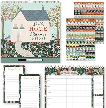 TGSC | 2026 Home Weekly Family Planner Calendar | FSC Paper Large Grid Design | Ideal for Daily Events, Birthdays & Notes | Perfect Family Weekly Planner | Calendar 2026 UK Edition