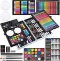 Professional Art Set, 144 Deluxe Aluminium Case Painting Set with Watercolour Pens Drawing Pencils Paints Oil Pastels, Premium Colouring Drawing Art Supplies Case Gift for Artists Adult