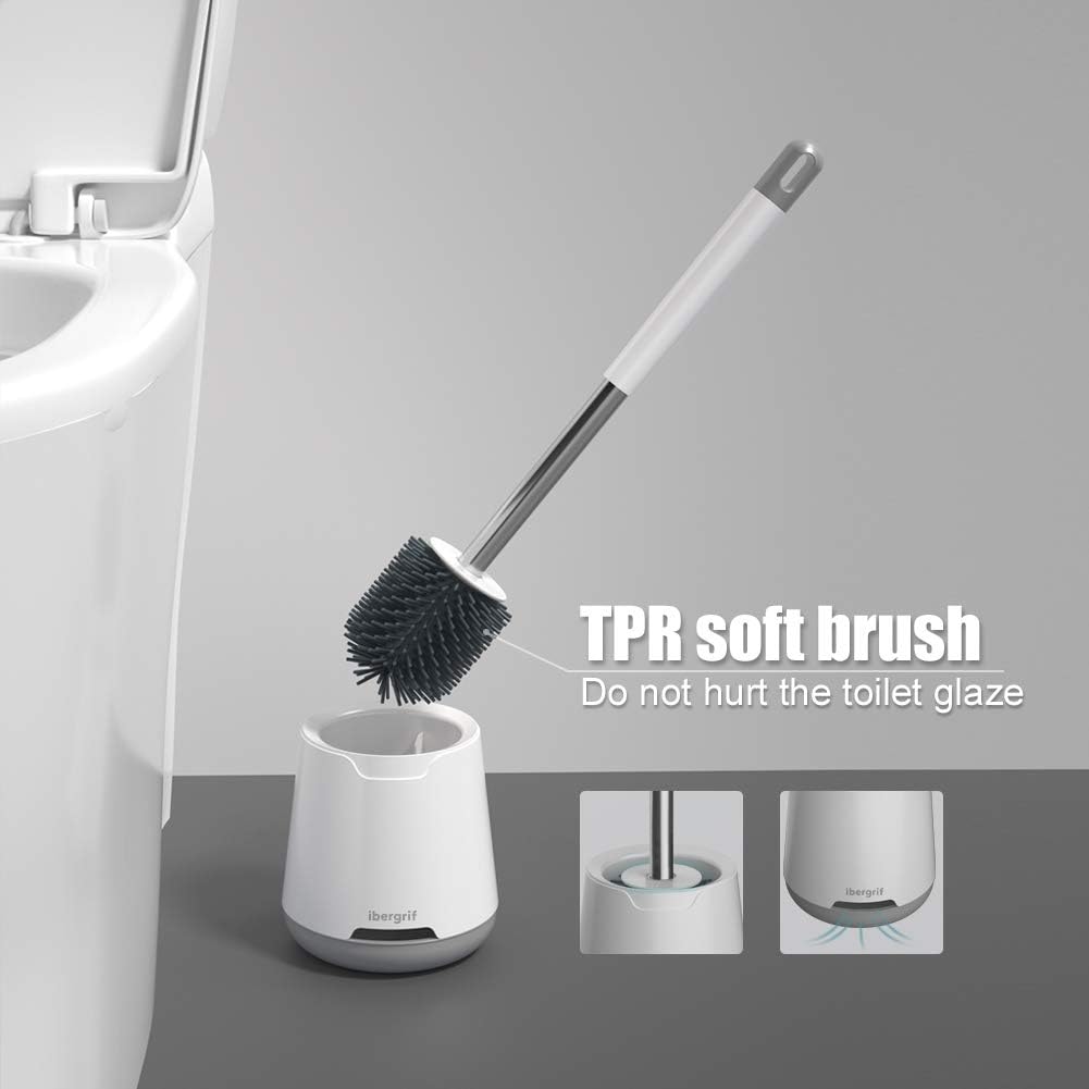 Ibergrif M34152 Silicone Toilet Brush & Holder Set